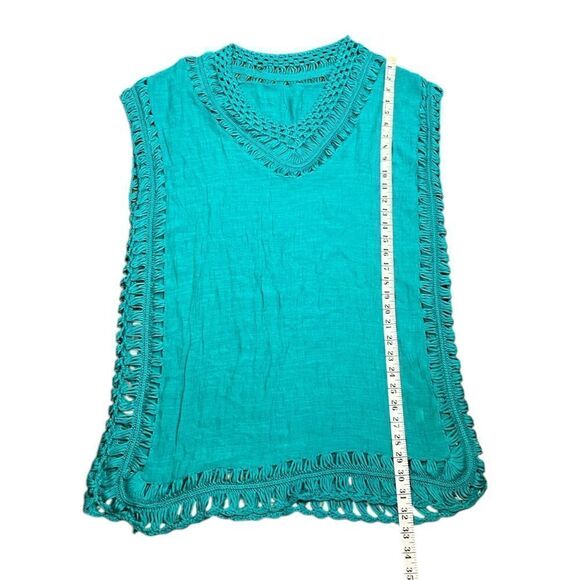 Teal Crochet Swim Cover-Up, OS - Picture 4 of 6